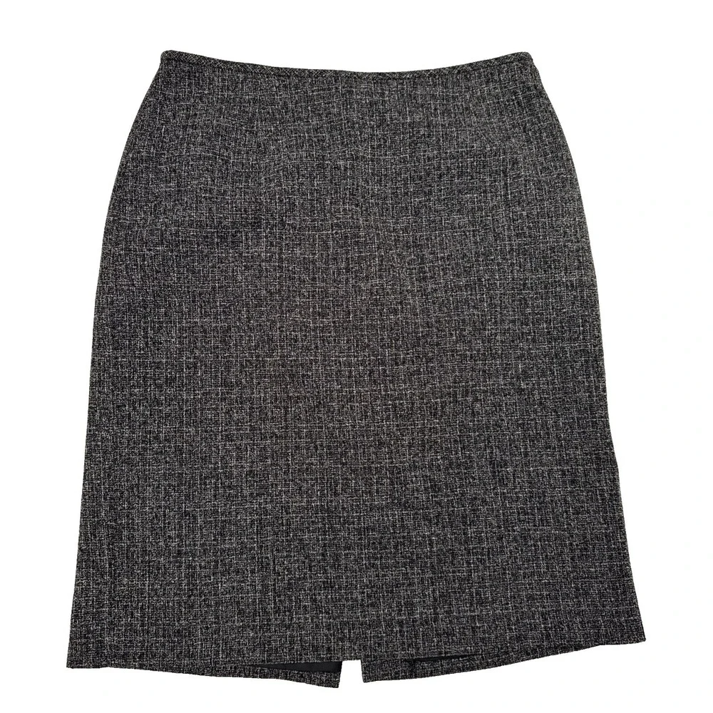 Sag Harbor Pencil Skirt Women 12 Black White Textured Knee Length Professional